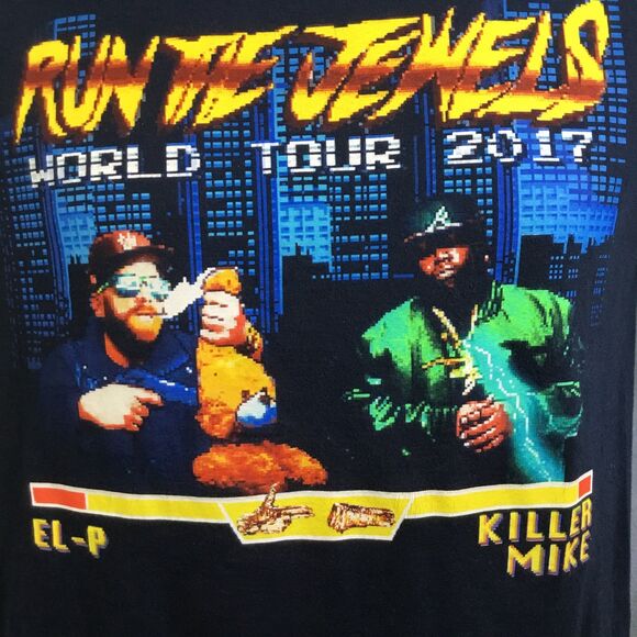 2017 El-P & Killer Mike “Run The Jewels World Tour Hip-Hop Concert T-Shirt Sz Sm - Picture 2 of 5